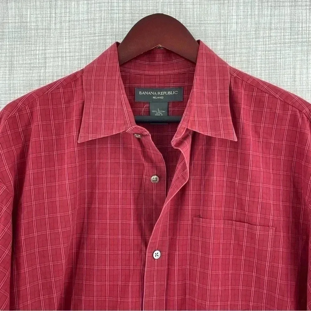 Banana Republic Mens Size L long sleeve button down shirt 1694